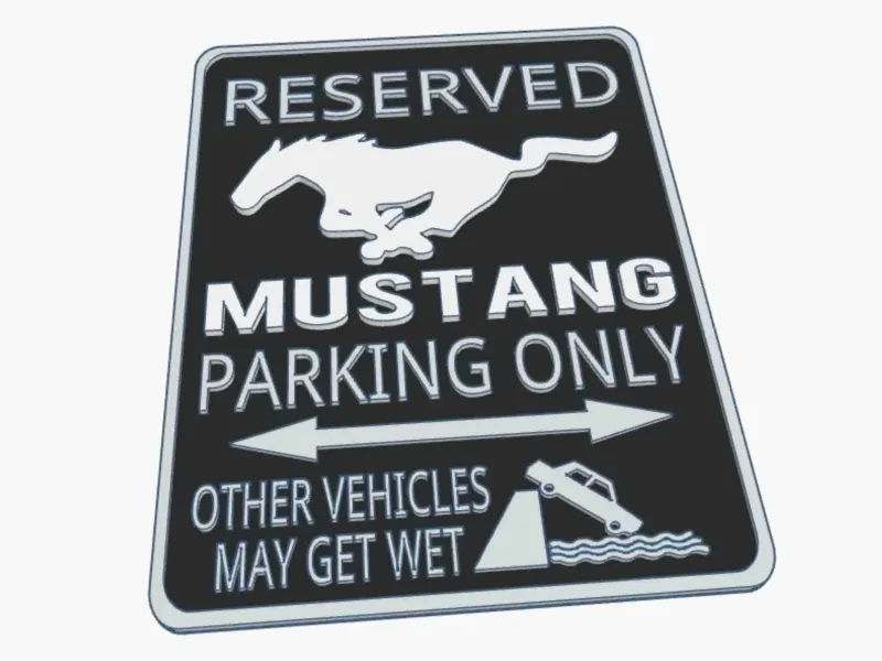 Ford Mustang GTR GT3 GT4 Dark Horse Parking Sign