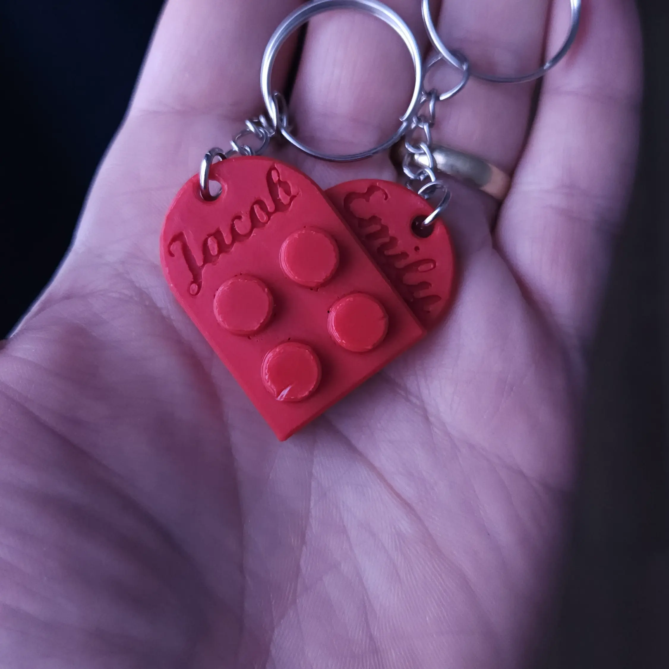 Custom Interlocking Heart Keychain