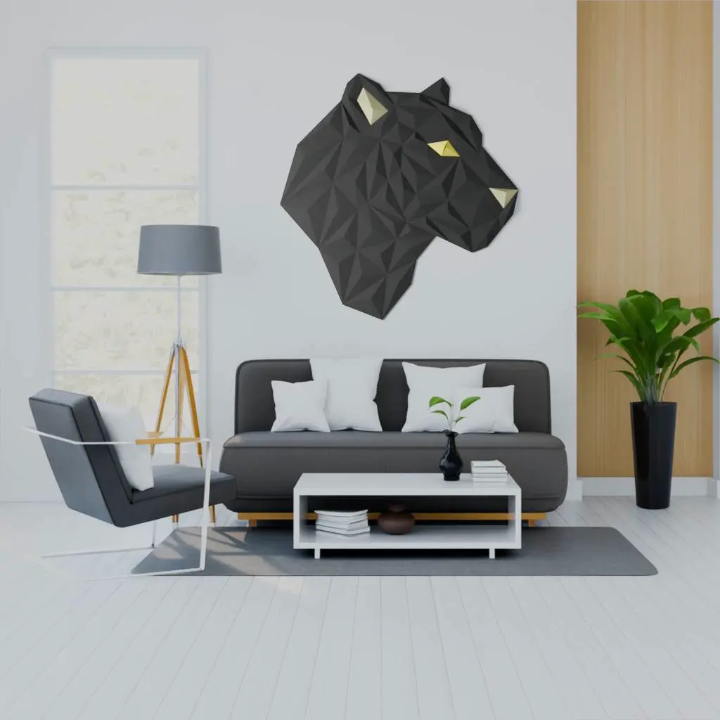 Geometric Tiger head - wall design