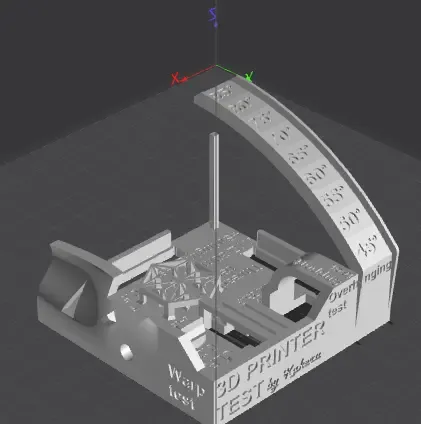 Teste de impressão 3D FDM em miniatura