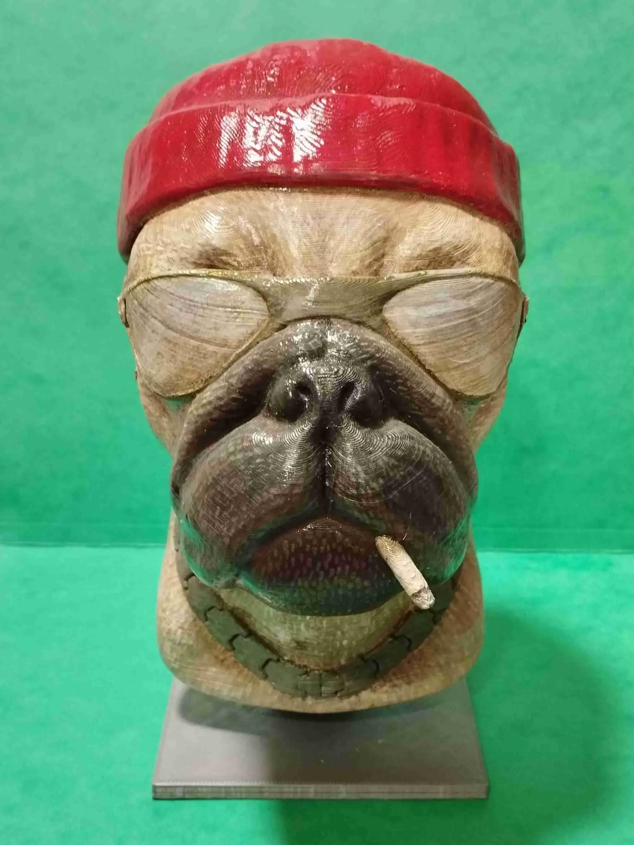 DOG BUST WITH GLASSES