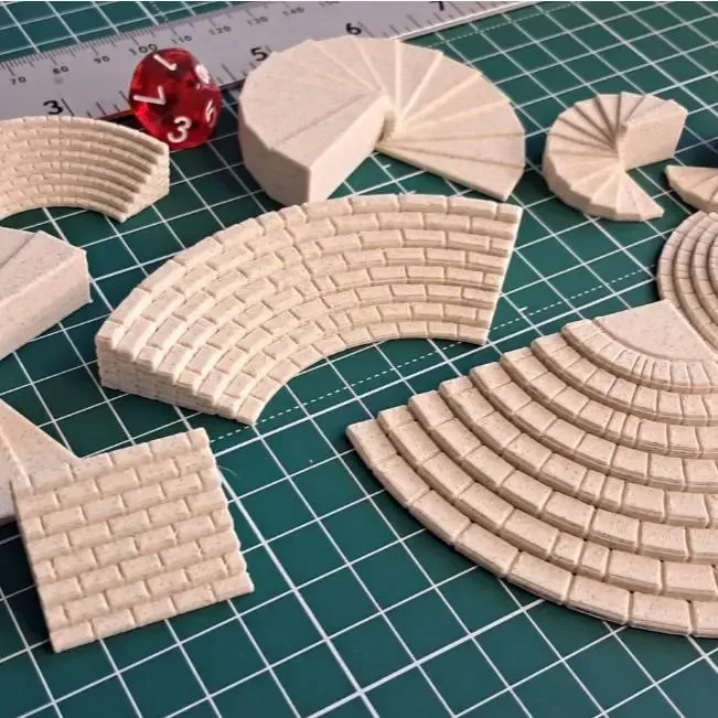 Set de terreno de escaleras de ladrillo - para losas de mazmorra de 1¼ de pulgada