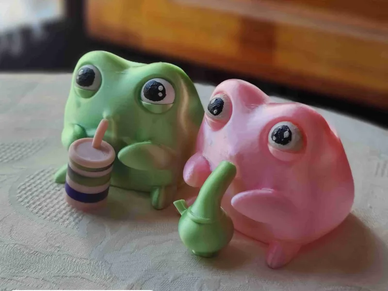 Frog Cute Couple Drinking