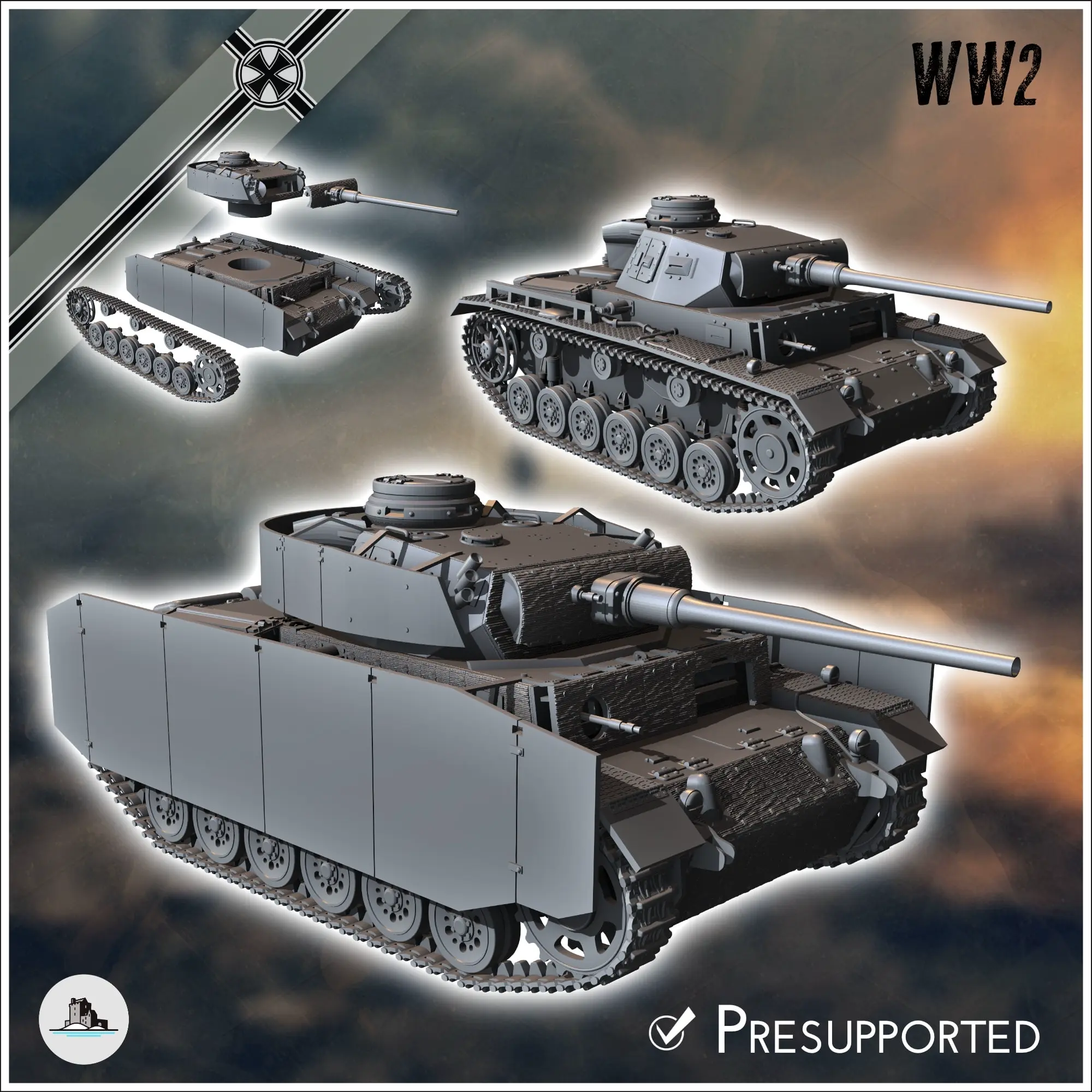 Panzer III Ausf. M - WW2 miniatures armor war flames world t