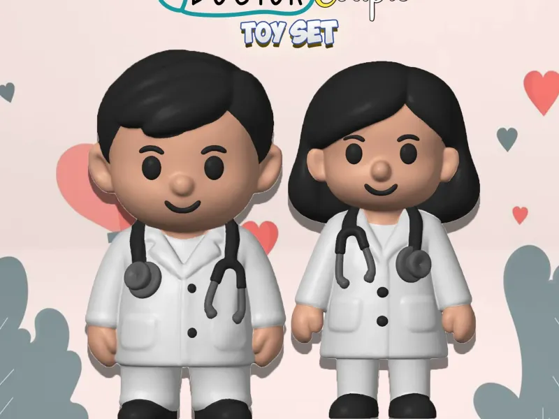 Cute Doctor Boy and Girl Couple