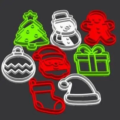 Christmas  Cookie Cutter Set – 3D Printable STL for Baking