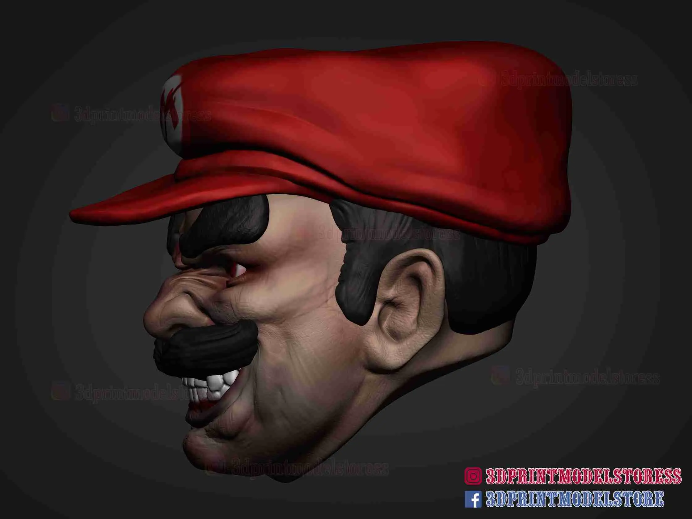 Escultura de cabeza de Diablo Super Mario Bros