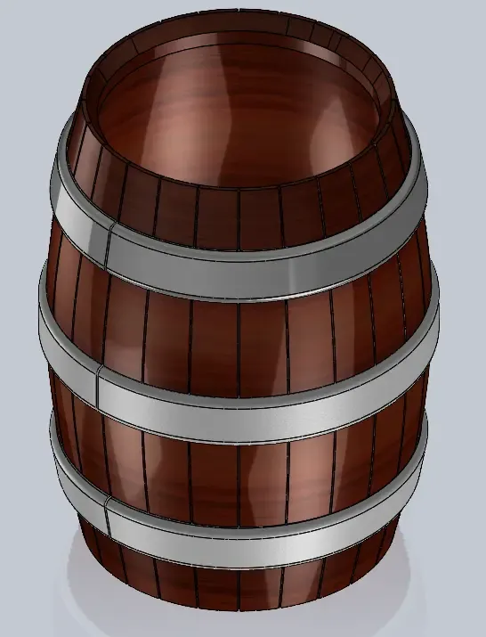 Whiskey Barrel Planter (solid, waterproof main body)