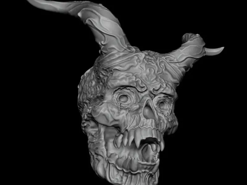 Horned Demon Skull