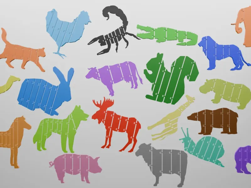 Flexible Animals 20 Pack (Print In Place)