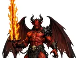 Devil with a flaming sword.-0