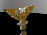 Azteca eagle pendant Pagan, pentagram,-0