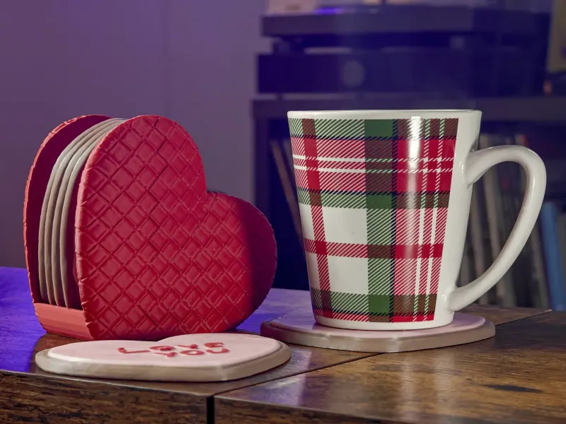 Saint-Valentin 2026 : Sous-verres en forme de cœur