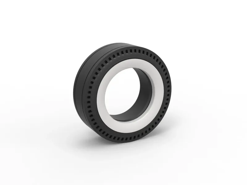 Whitewall rear tire of vintage dragster V3 Scale 1:25