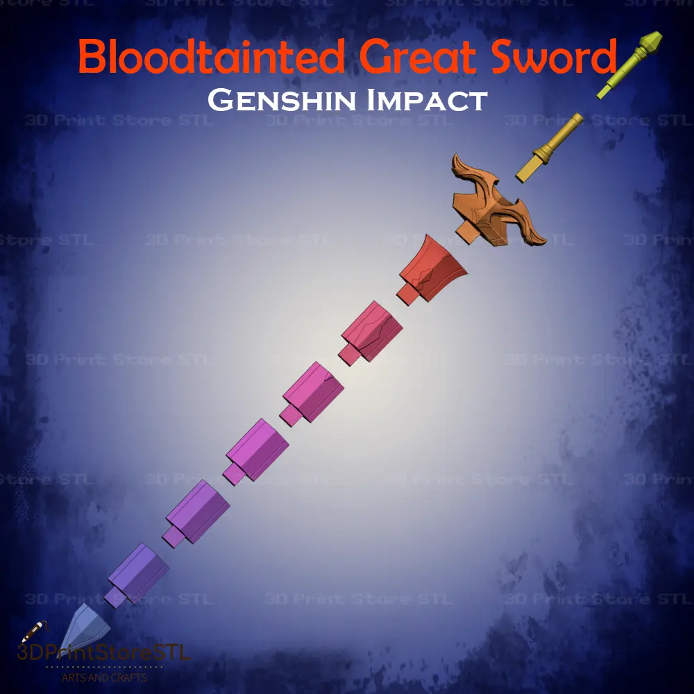Кровавый Большой Меч Косплей Genshin Impact - STL Файл