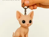 Sphynx cat keychain-0