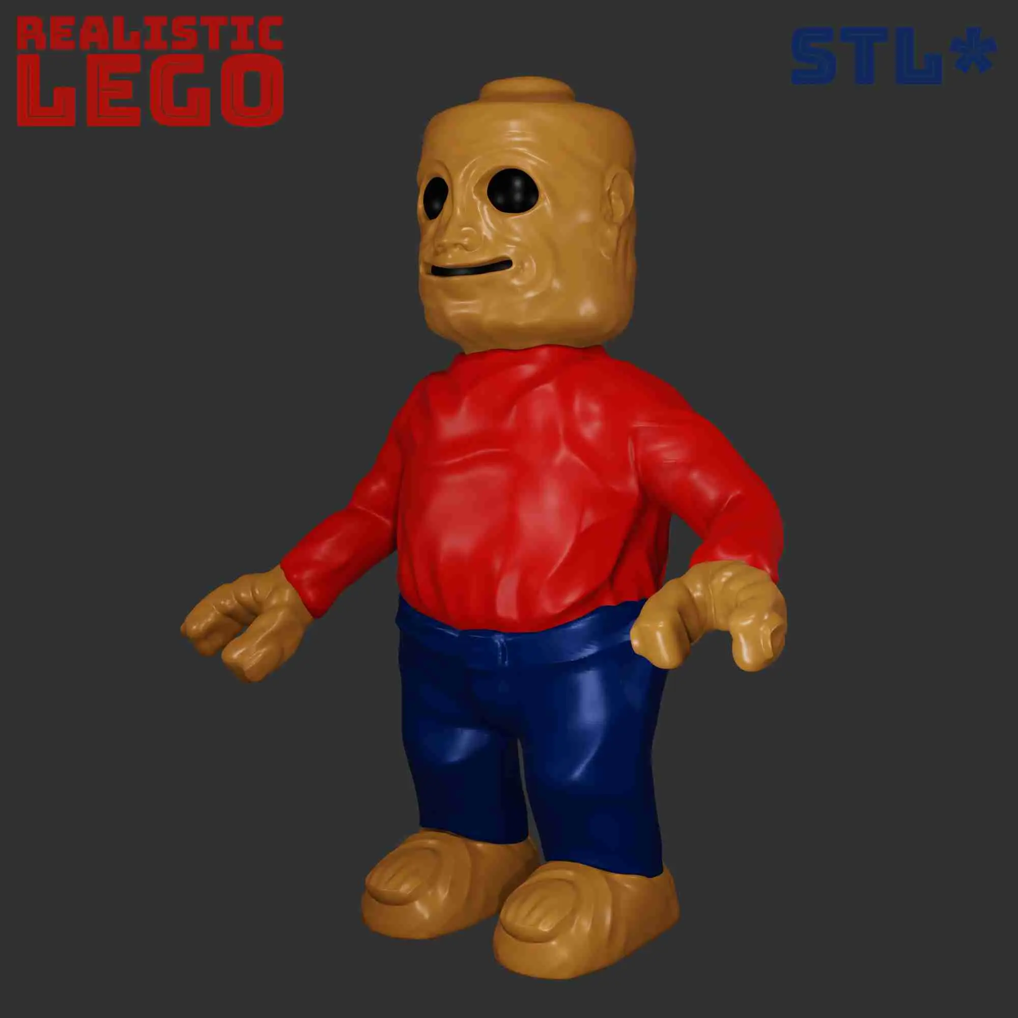 LEGO. HOMBRE LEGO REALISTA - MINIFIGURA ESPELUZNANTE. mODELO 3D