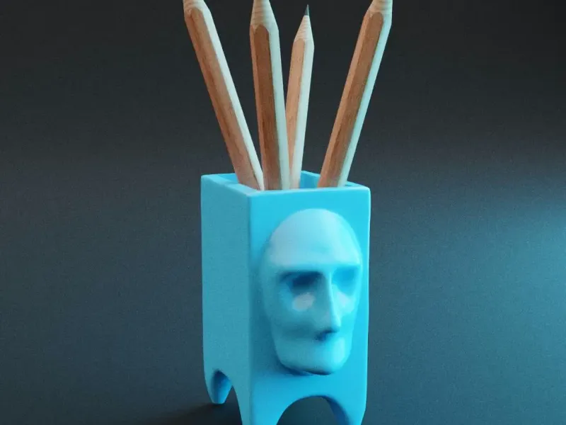 bizarre human pencil holder decor idea