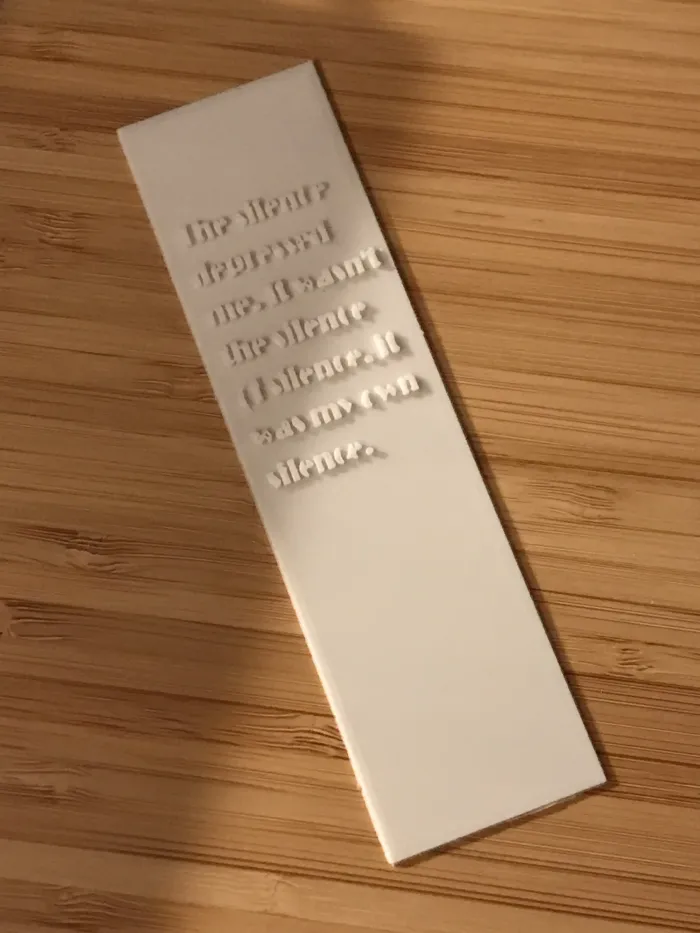 3D Printer Files | 3MF File | Sylvia Plath Quote Bookmark | Creality Cloud
