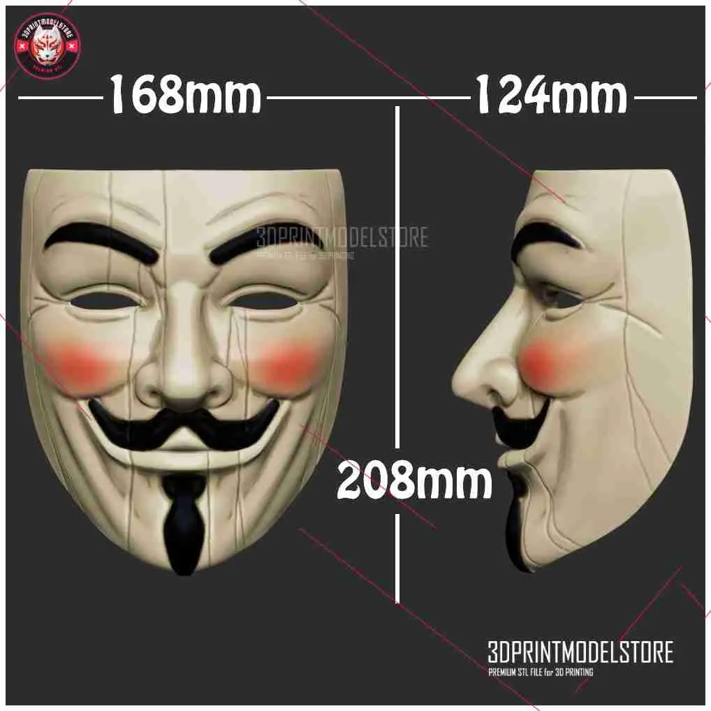 Guy Fawkes Maske - Cosplay Halloween Kostüm