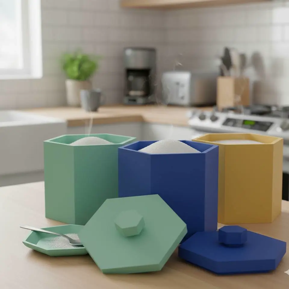 Sugar pot polygon shape v1 Coffee or Tea as well