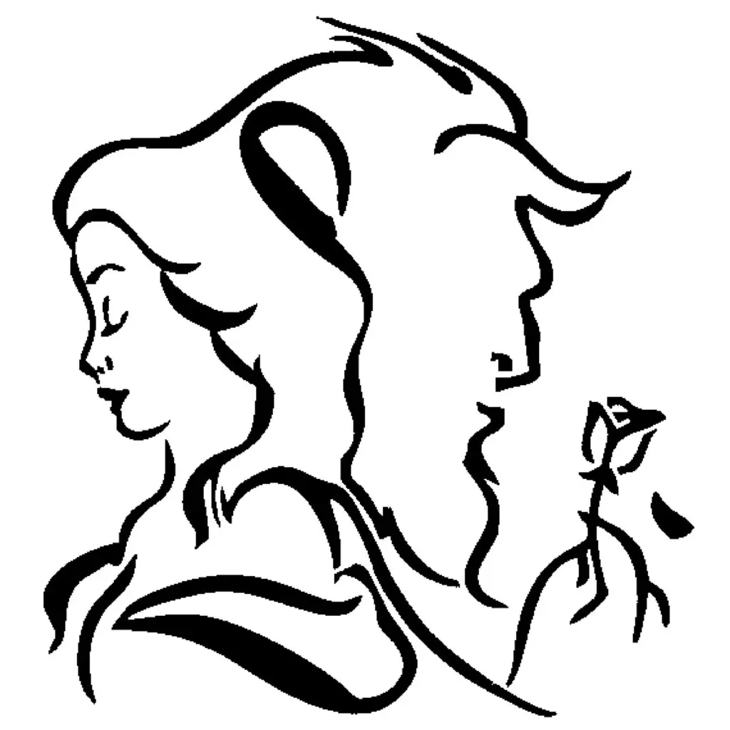 Beauty and Beast stencil