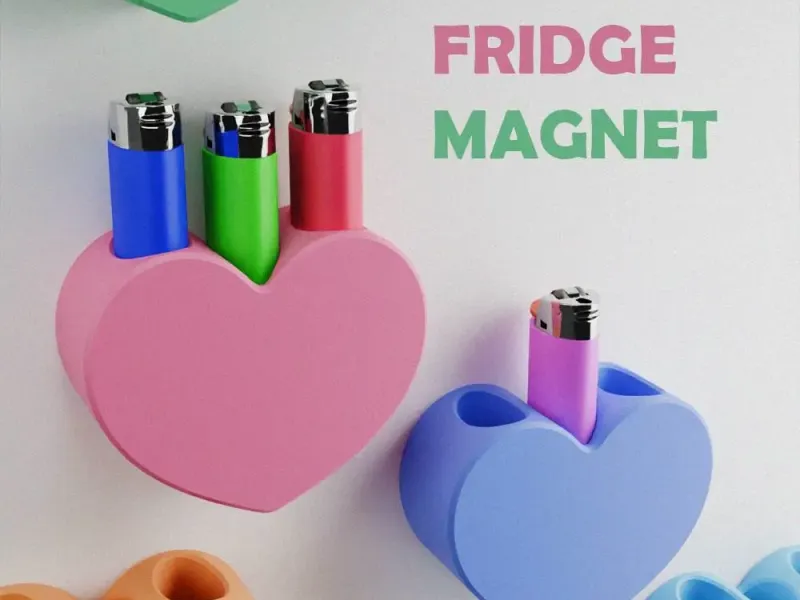 Heart Lighter Holder Magnet