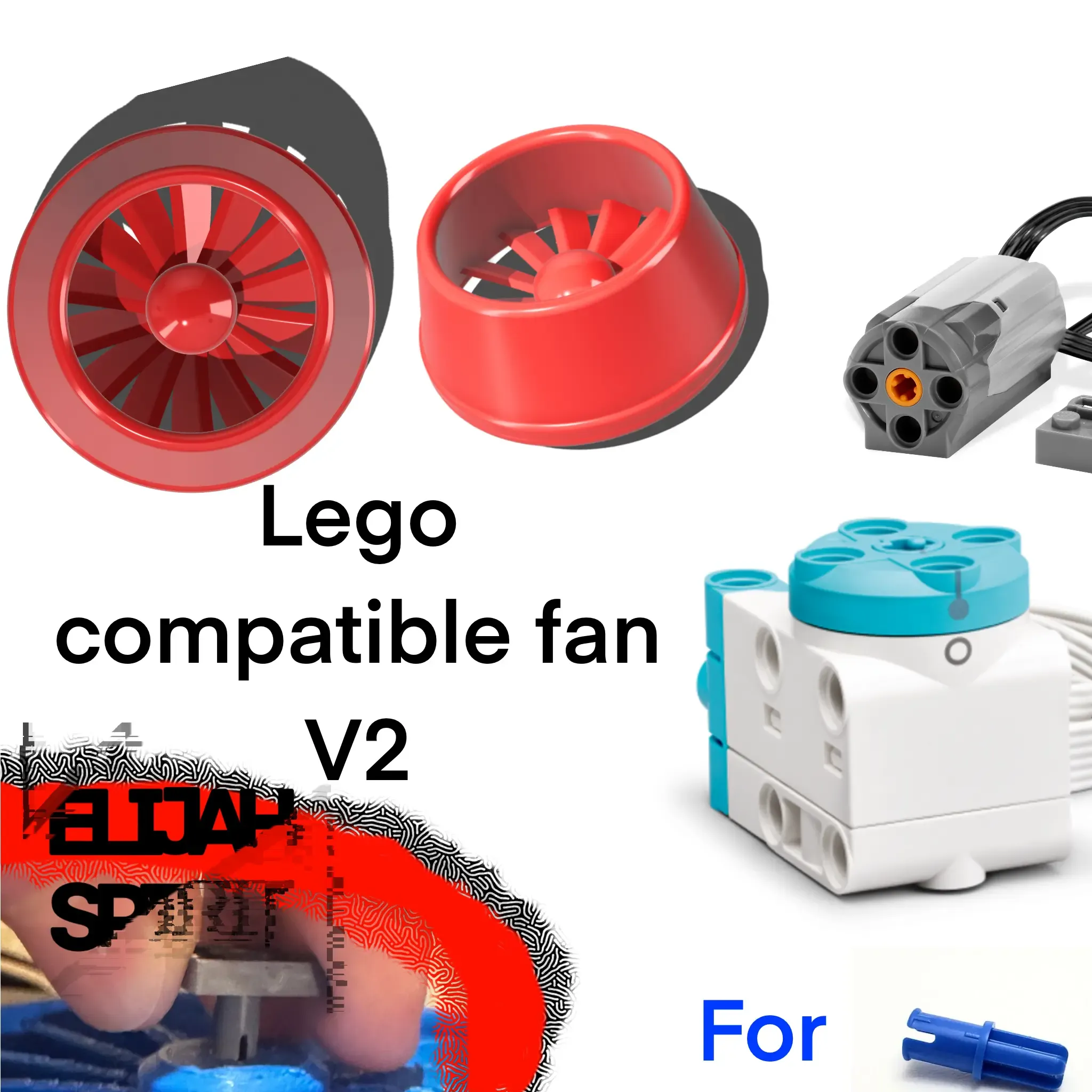 Lego fan for technic pin and motor