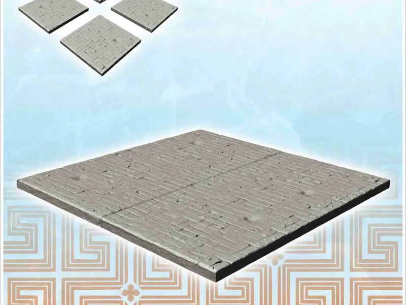 Conjunto de quatro ladrilhos rectangulares urbanos para pavimentação (6) - cenário anc
