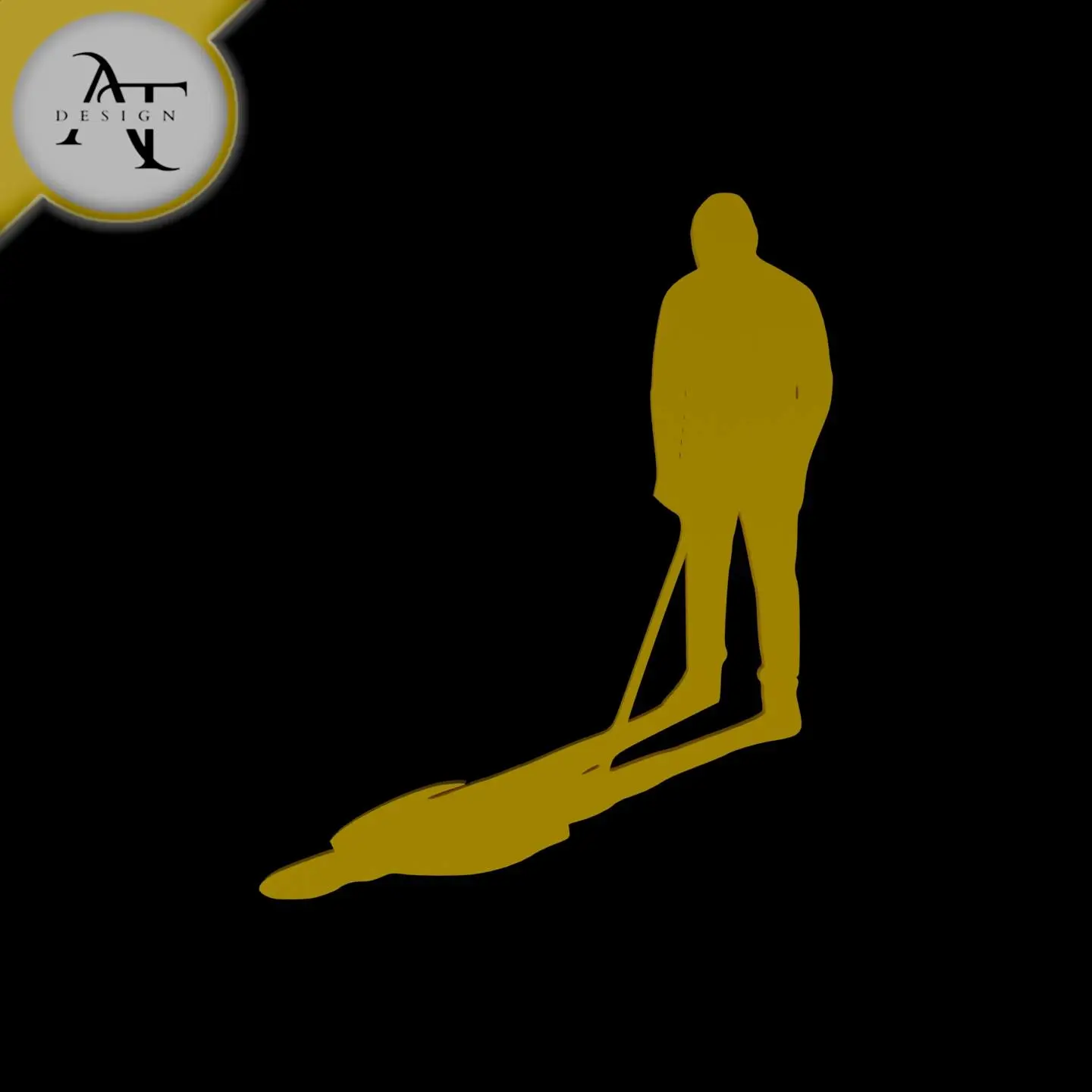 Person with shadow - Silhouette - 2D Wall Art Decor