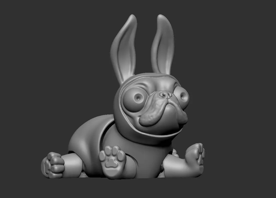 Frank the French bulldog in a Bunny costume