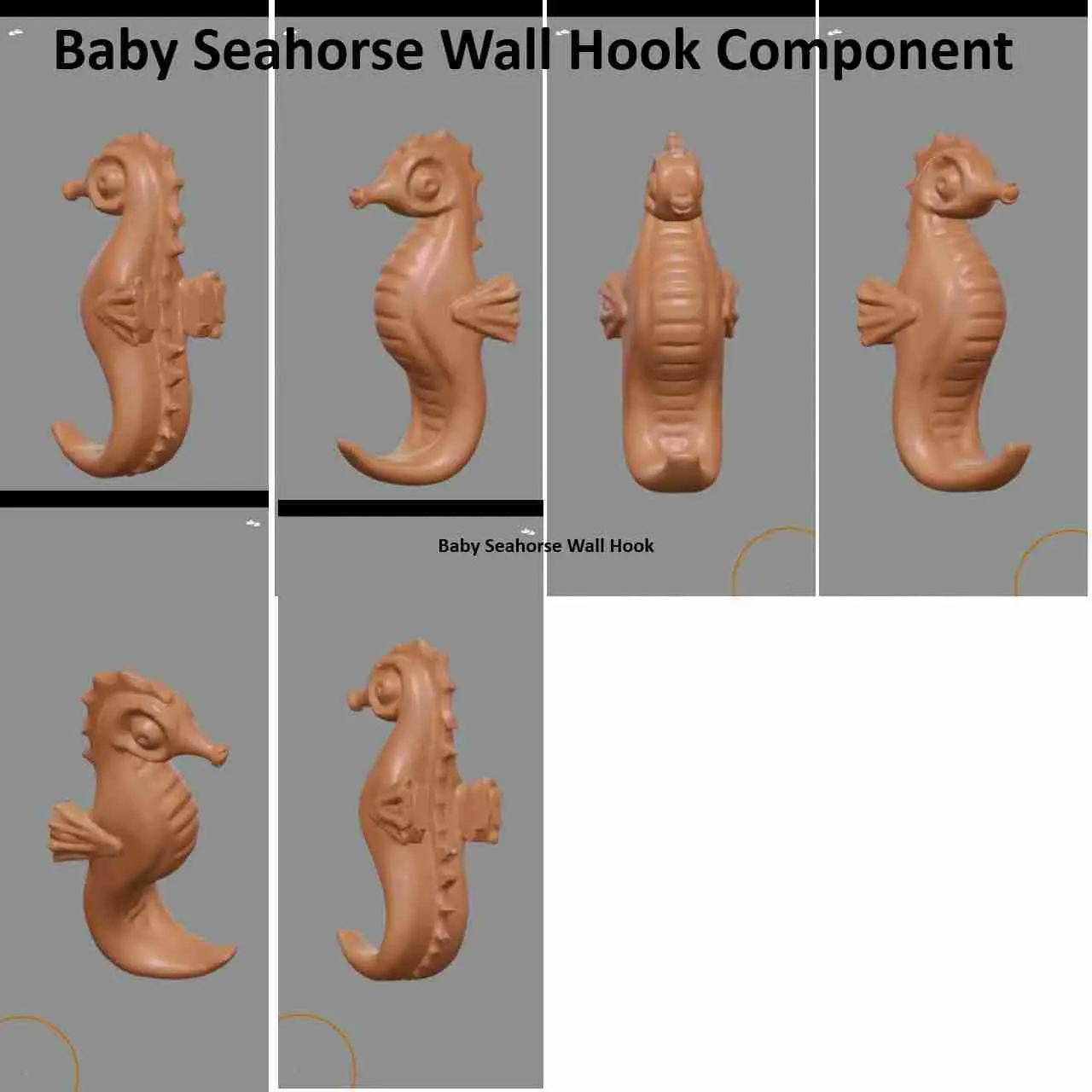 3DP, Baby Seahorse Wall Hook