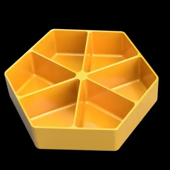 Hexagonal flat desk and kitchen organizer