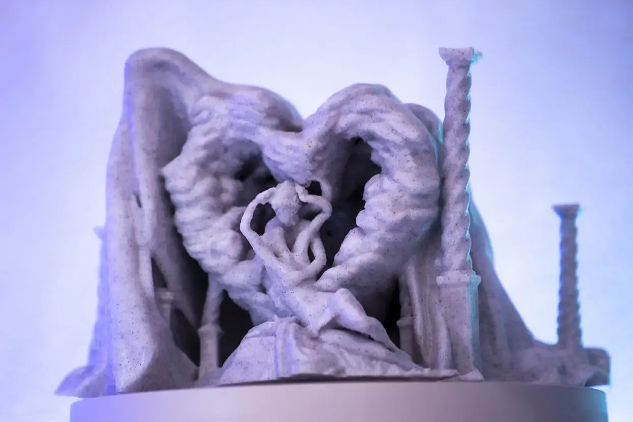 Cupid and Psyche statue in a romantic classical enivonment