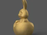Cute Easter Bunny in Egg – 3D STL Model for Decoration-3