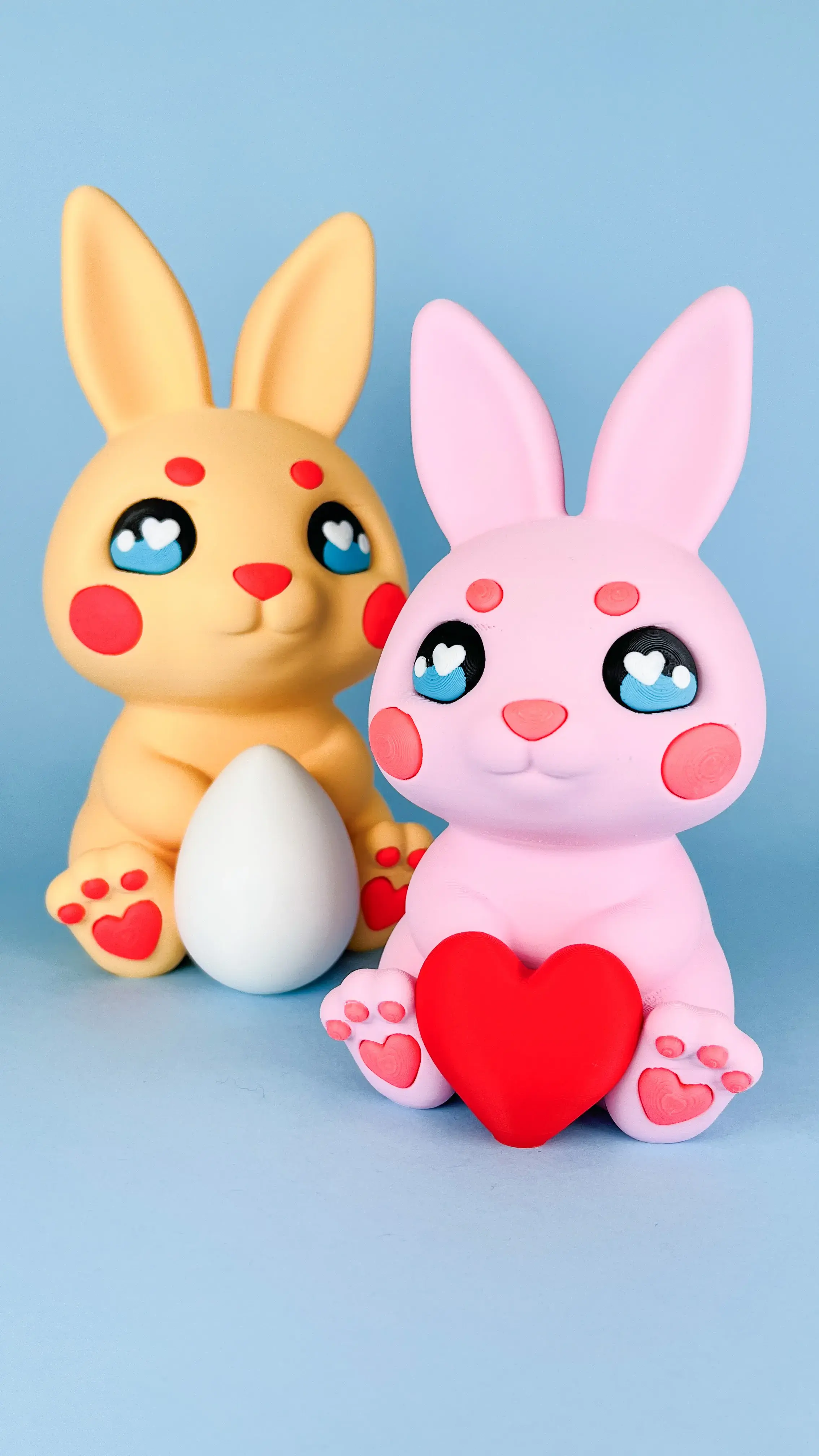 Easter Bunny with Eggs & Heart, Print-in-Parts & MultiColor!