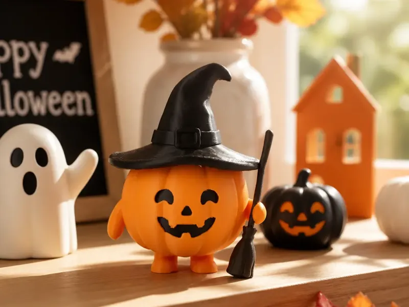 Statuetta Strega Zucca - Decorazione di Halloween Adorabile
