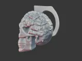 Skull with Exposed Brain 3D Print Model-2