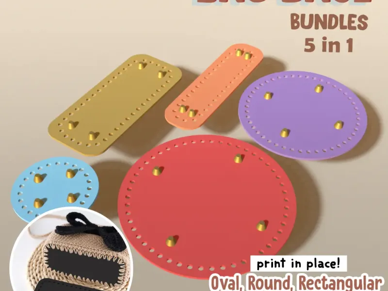 (BUNDLE 5IN1) CROCHET BAG BASE ACCESSORIES | HANDMADE NEEDLE