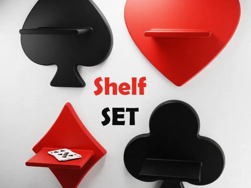 Card Suits Wall Shelf
