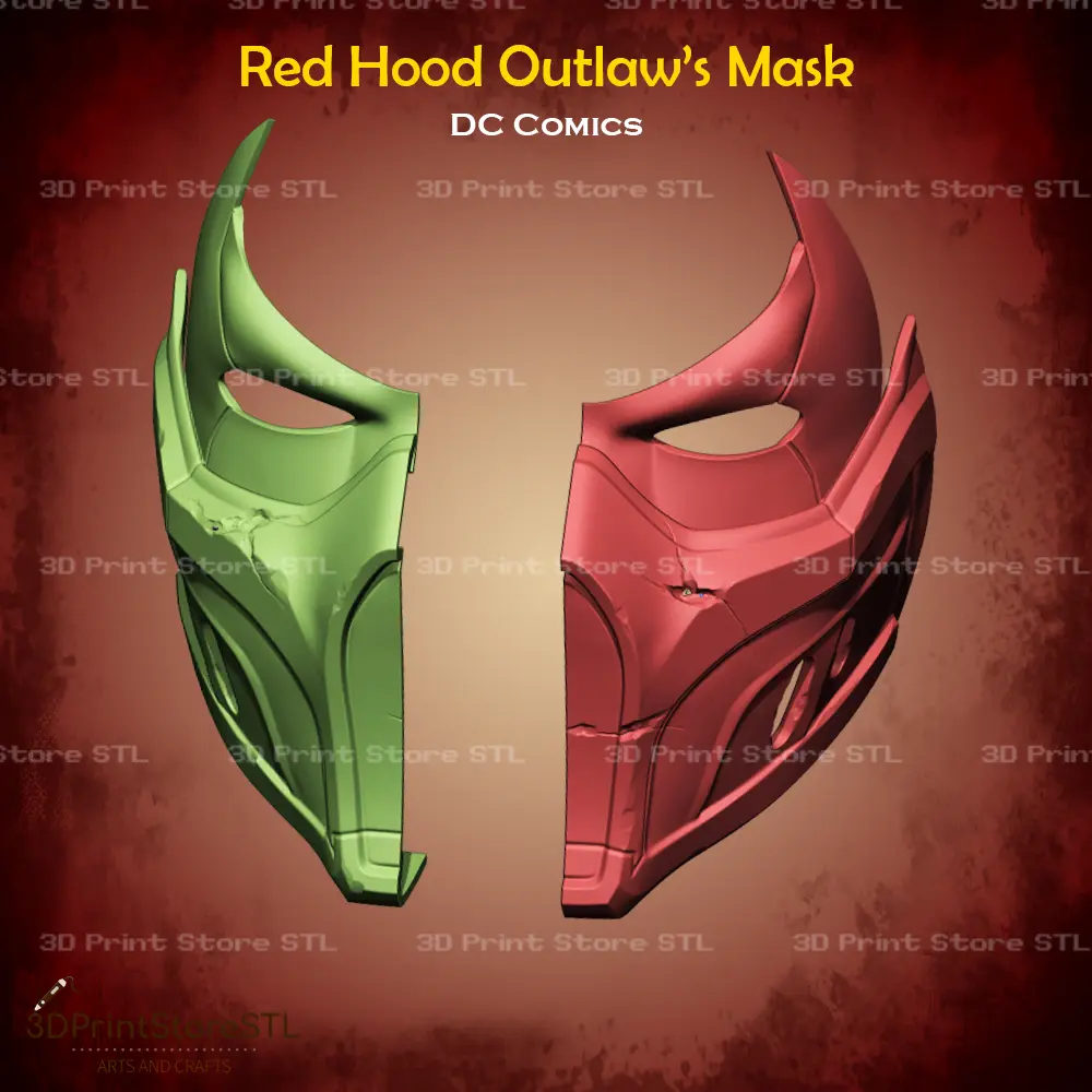 Capuz Vermelho Máscara Fora da Lei Cosplay DC Comics - Ficheiro STL