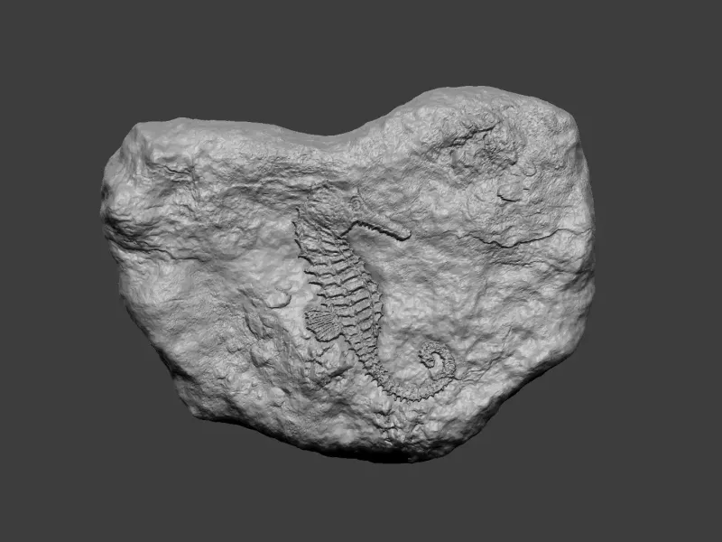 Denizatı Mineral Fosili - Gerçekçi Yazdırılabilir Reçine