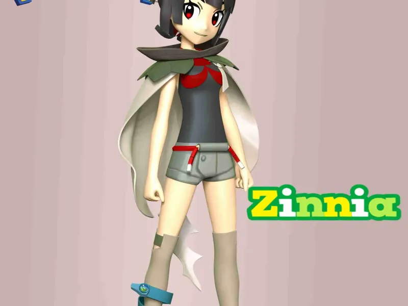 Zinnia girl wearing cape and shorts