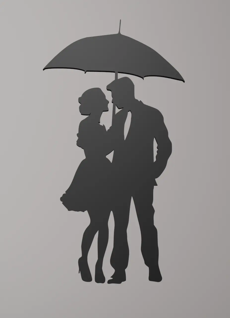 Couple under an Umberella Wall Art