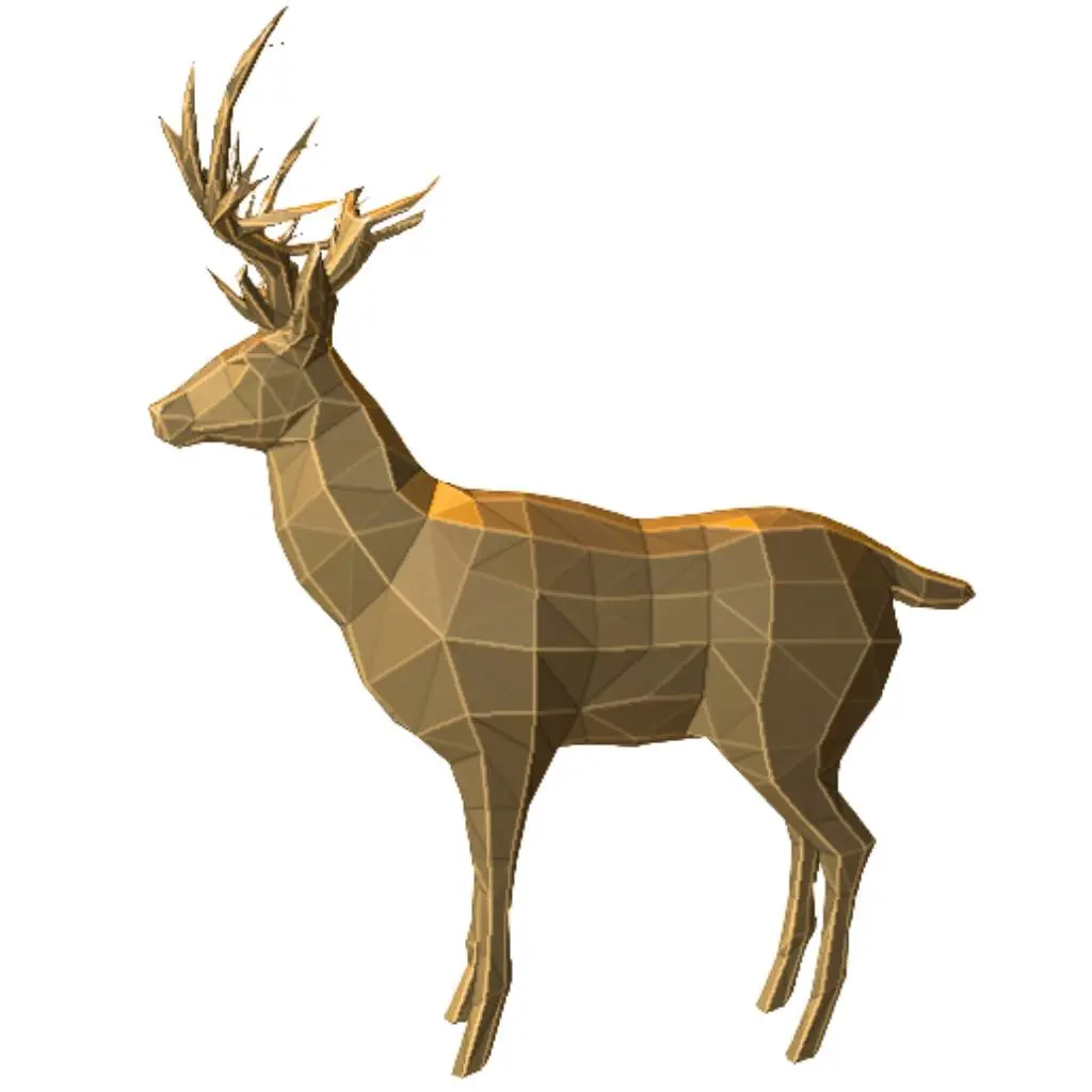 Low Poly Deer Statue