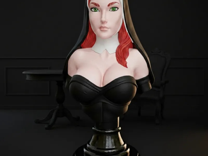 NSFW - PRETTY NUN BUST - STATUE.