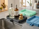 Sink Dish Soap Caddy V2 | Self-Draining Tray, Enclosed Spout-3