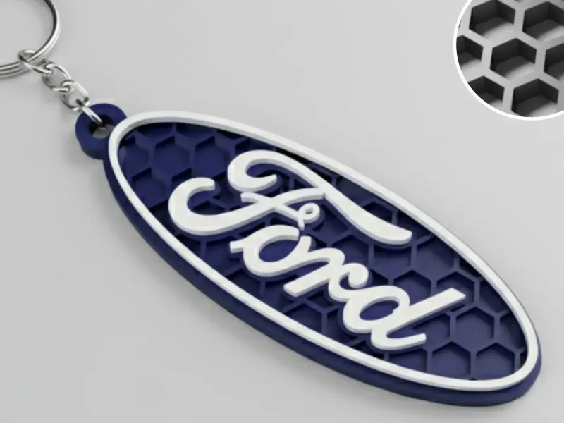Ford honeycomb logo keychain