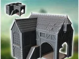 Medieval building with external stone staircase and large co-0
