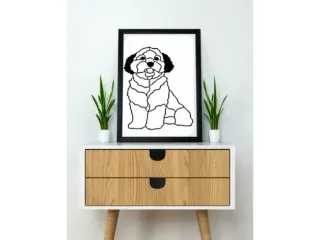 Maltese dog wall sculpture 2D